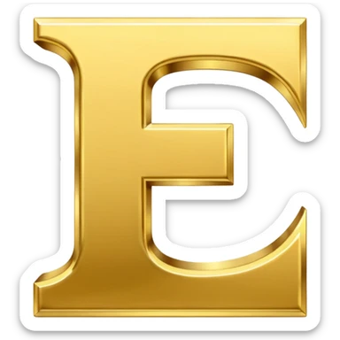 Currency symbol for the money "Fcoins" letter F in gold sticker