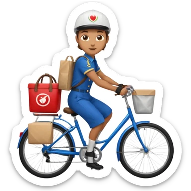 bike food delivery person sticker