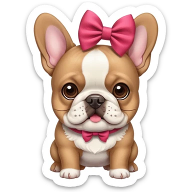 french bulldog with bow sticker