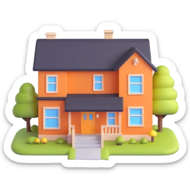 modern family home with a roof and windows sticker