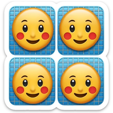 overlapping images, one realistic and one digital grid sticker