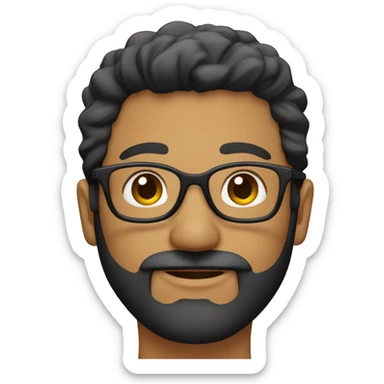 Hombre de 30 años con gafas y barba y pelo corto negro sticker
