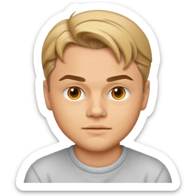 young Leonardo DiCaprio emoji in casual 90s fashion with playful look sticker