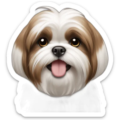 Shihtzu dog brown and white happy sticker