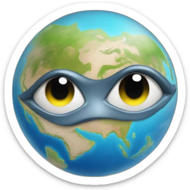 Yeux avec la Terre à la place de la pupille sticker