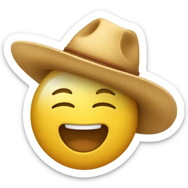 cara redonda amarilla sonriendo con un sombrero sticker