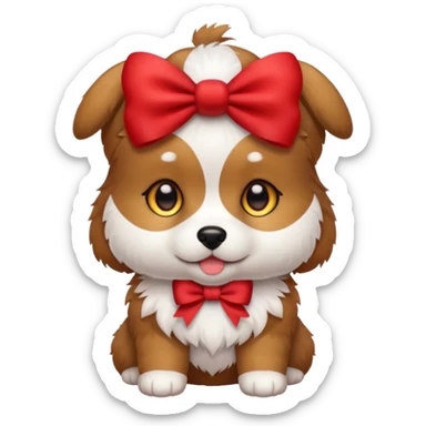 Cute puppy with bow sticker