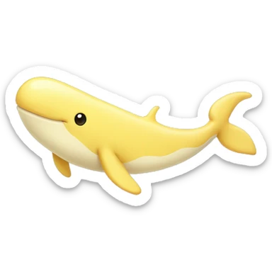Light yellow whale sticker