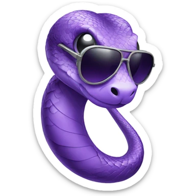 Purple snake with aviator sunglasses sticker