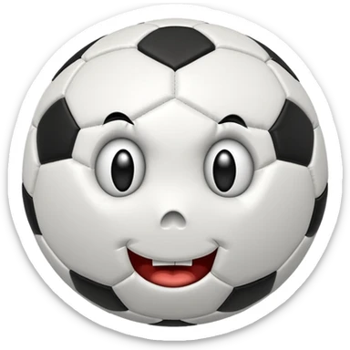 BALON DE FUTBOL CON CARAS ASOMBRO sticker