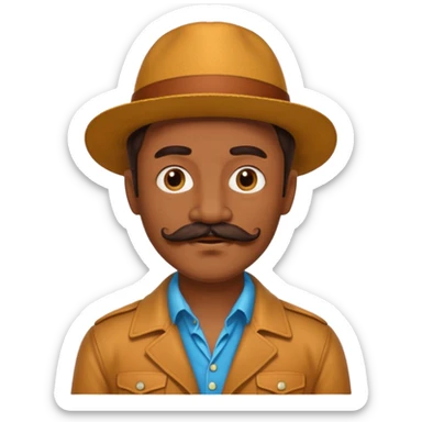 Retro 70s man face sticker