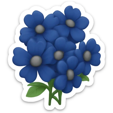 bunch of dark blue flowers sticker