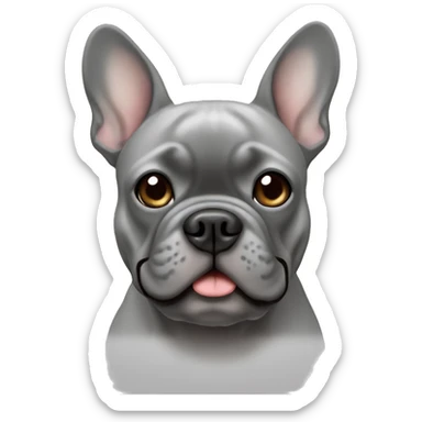 gray french bulldog sticker