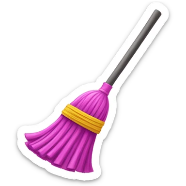 Broom against pink wand crossing each other sticker