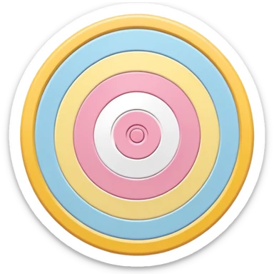 A cute bullseye target with spring pastel colors of yellow, pink and light blue sticker