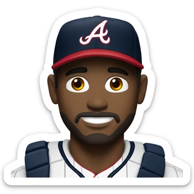 White Guy Atlanta Braves Icon as a Emjoi sticker