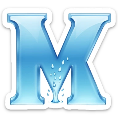 the letter V made out of water sticker