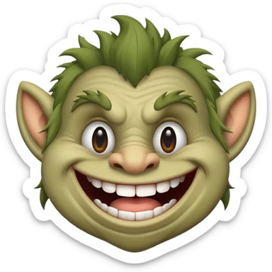 Trolls face sticker