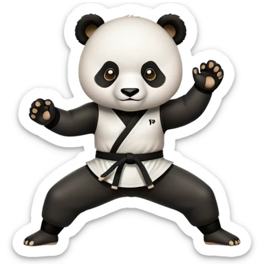 panda performing martial arts sticker