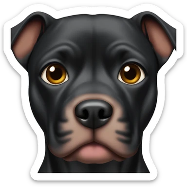 Black pitbull with brown eyes sticker