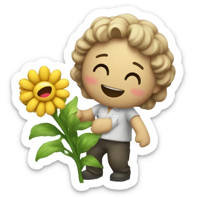 care and flower fell happy  sticker