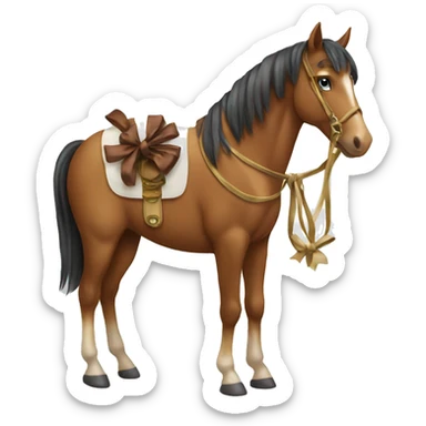 horse with a bow sticker