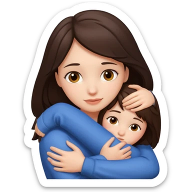 Brunette girl hugging herself sticker