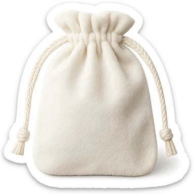 white velvet jewelry pouch sticker