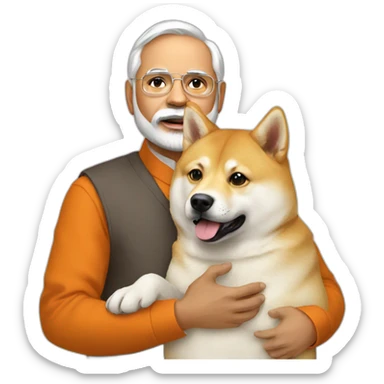 modi holding doge sticker