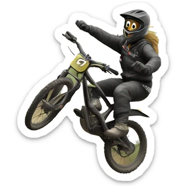 Dirt jump biker im Wald sticker
