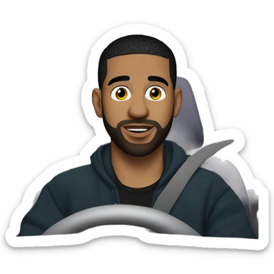Drake on a late-night drive sticker