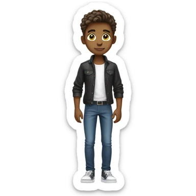 realistic portrait of stylish boy sticker