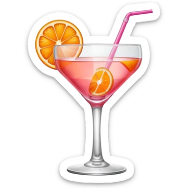 Pink cocktail like aperol with orange in  sticker