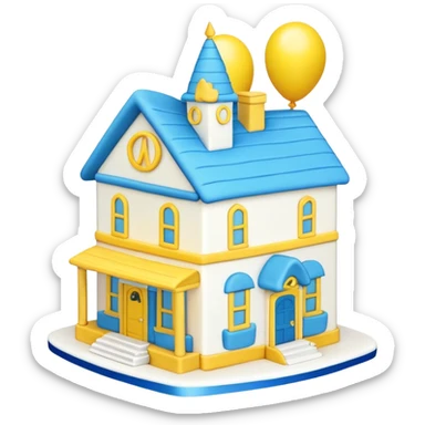 Up movie house cake for 20 birthday  sticker
