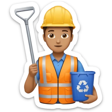 Waste Management, safety vest, trash picker sticker