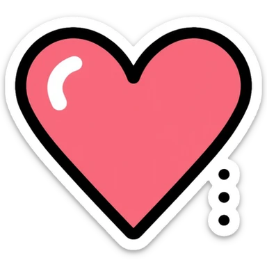 heart shaped clip, office supply sticker