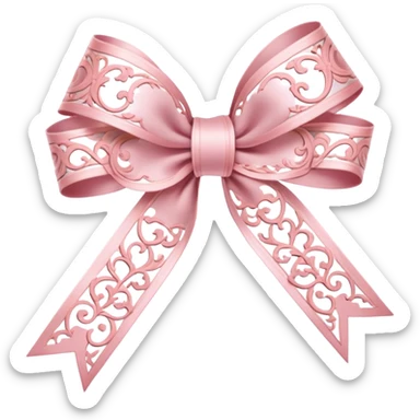rococo regency ribbon pastel pink sticker