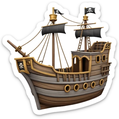simple small Pirate Ship Ride  sticker