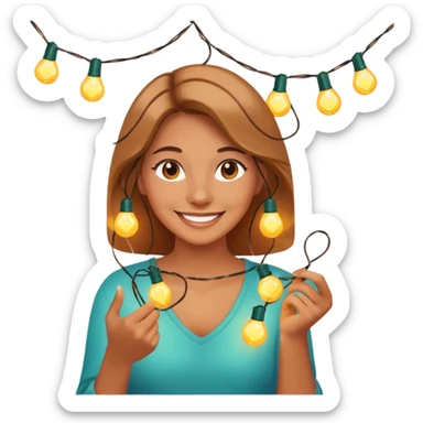 woMan posing with lights sticker