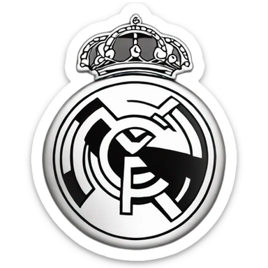 real madrid logo black and white sticker