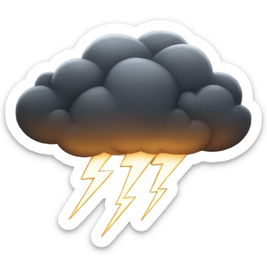 Dark cloud with thunder sticker