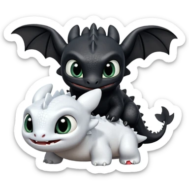 toothless and light fury sticker