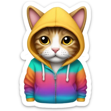 Cat wearing hoodie  sticker