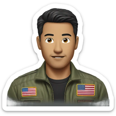 top gun maverick but asian face sticker