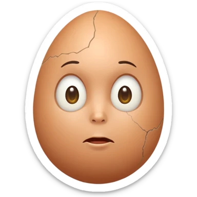 À White egg with human features sticker