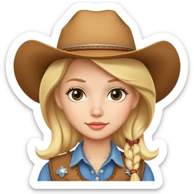 Cute cowgirl with blonde hair  sticker
