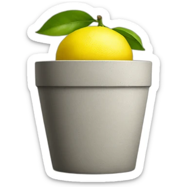 lemon potus on a cement square pot sticker