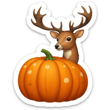 Autumn pumpkin and Deer sticker