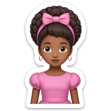 black girl kid with Bouffant sticker