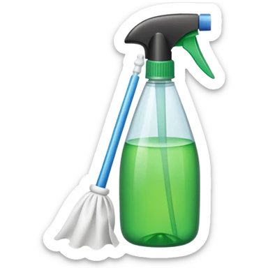 cleaning product and rag sticker
